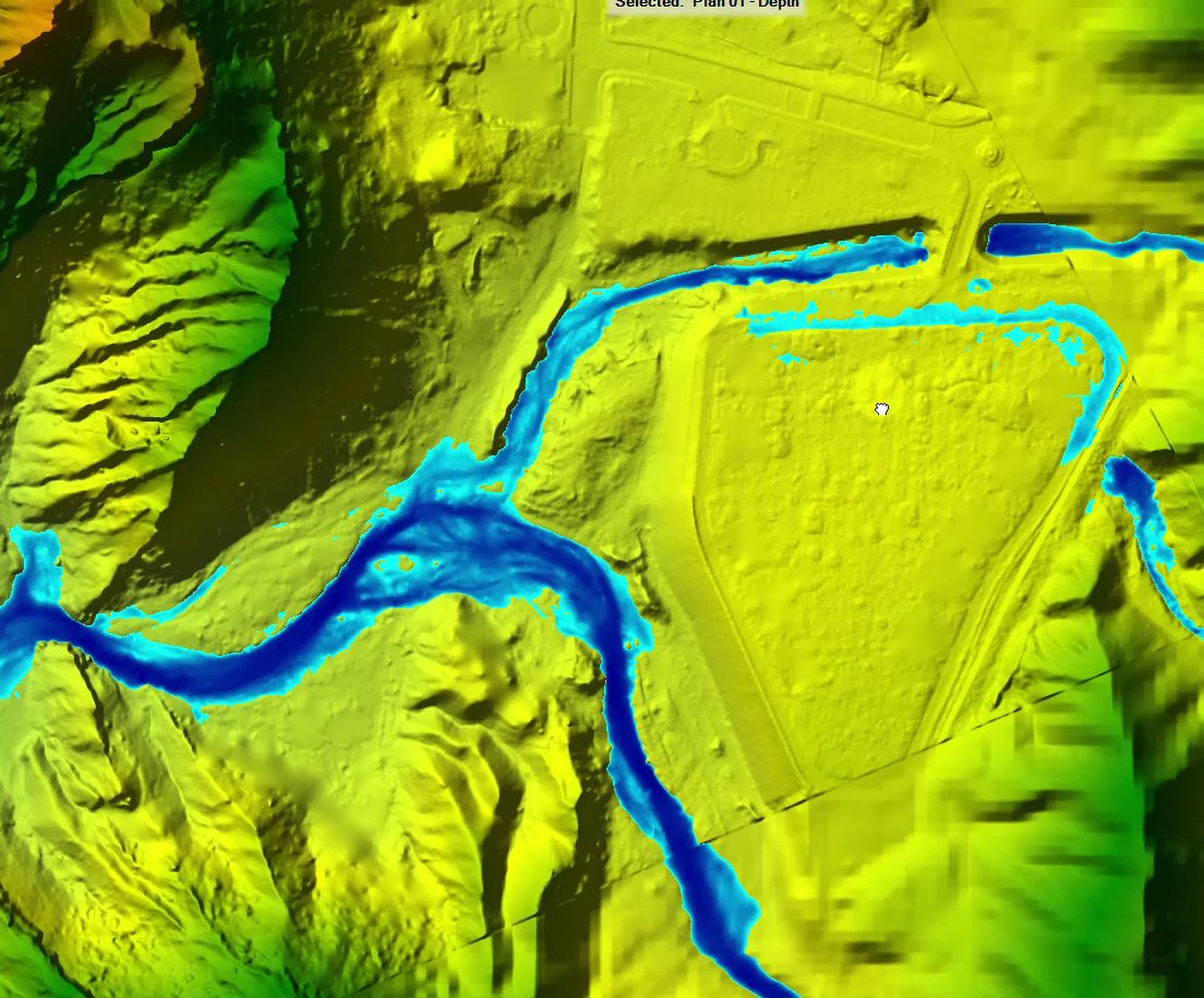 2D flood model of Wadi Tarabat at Jebel Hafeet